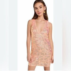 Baum und pferdgarten peach sequin NYE holiday party mini dress NWT celebration